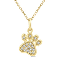 Diamond Golden Paw Pendant