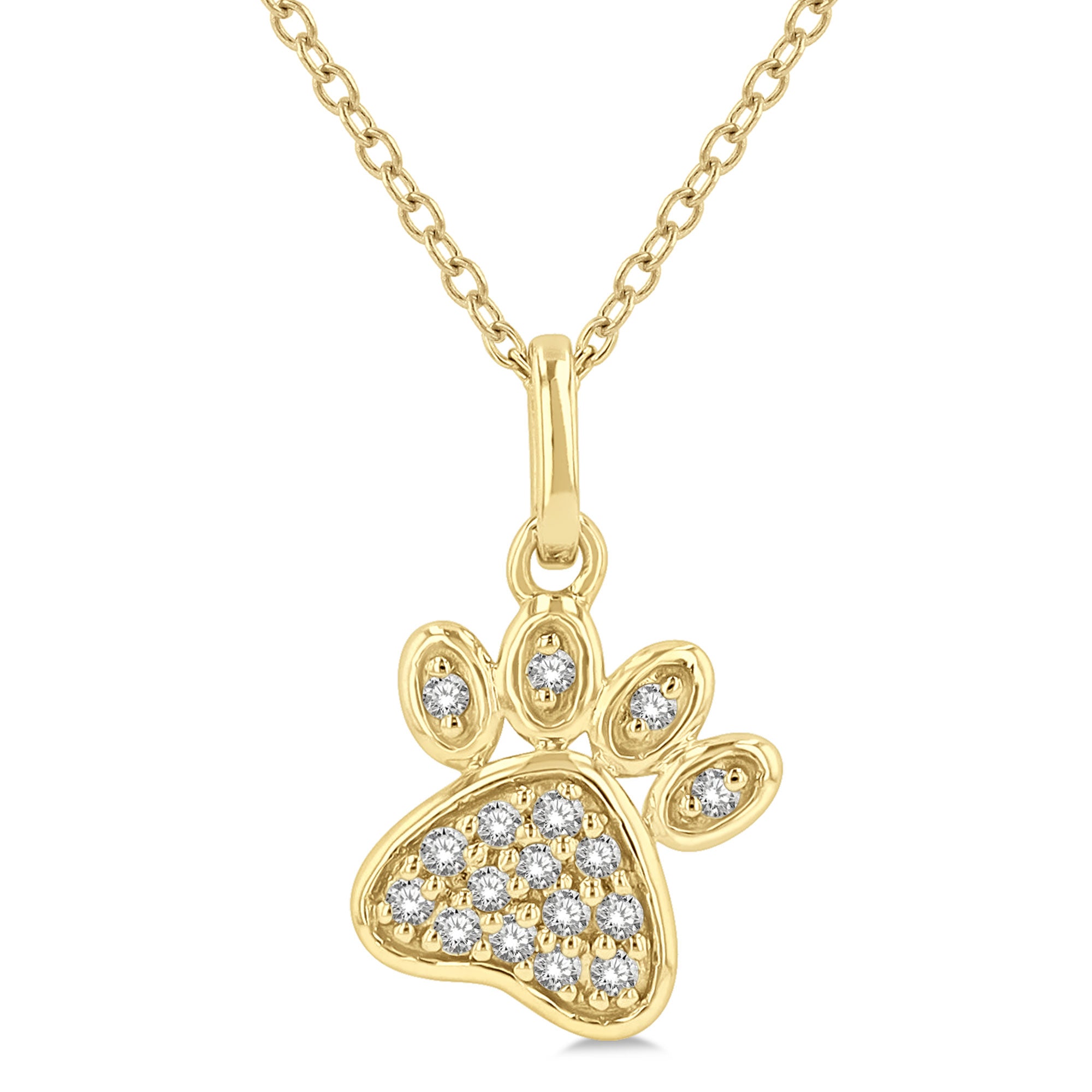 Diamond Golden Paw Pendant