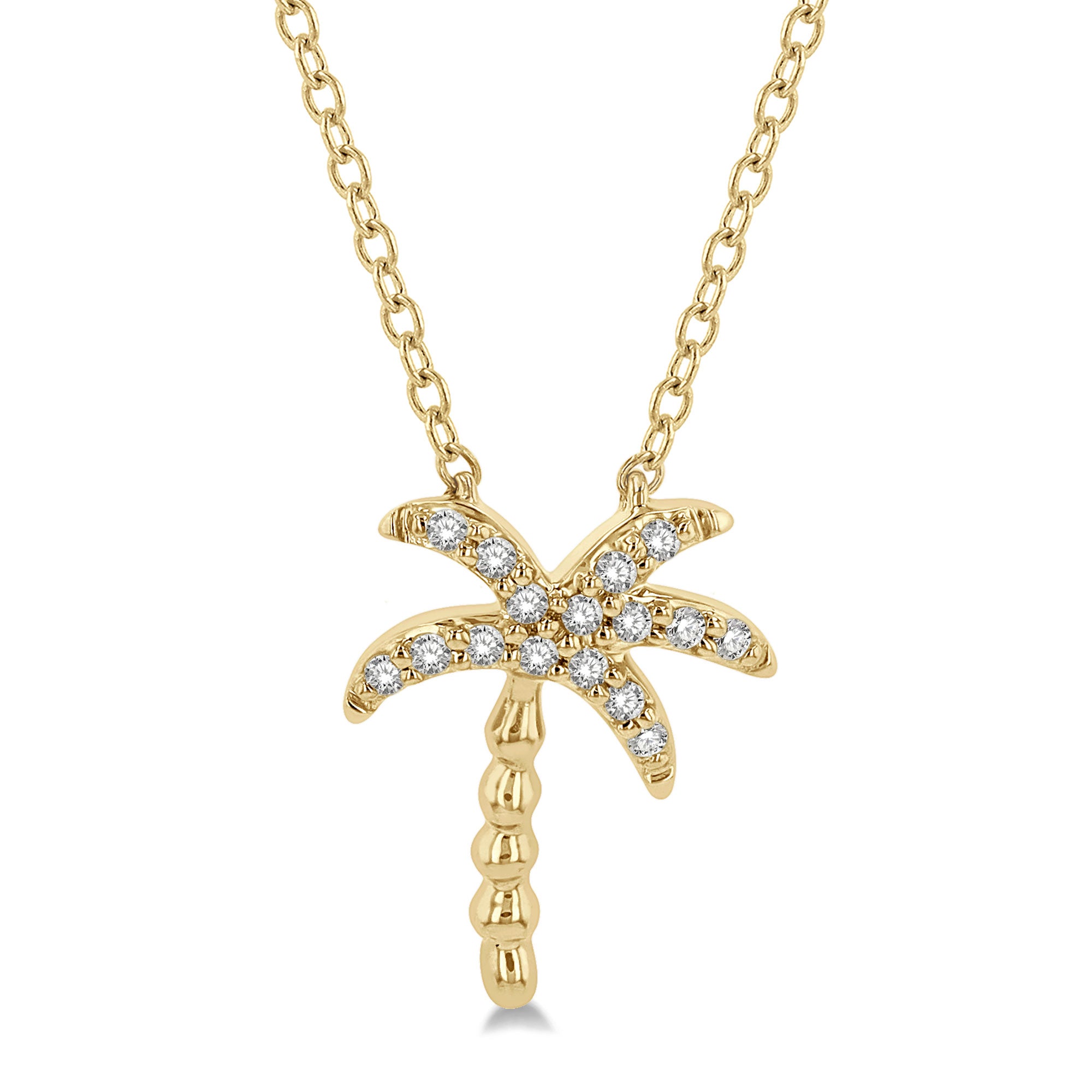 Island Spark Diamond Palm Tree Pendant