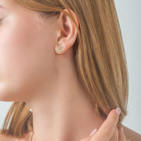 Diamond Olive Branch Stud Earrings