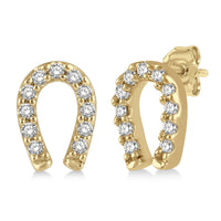 Lucky Arc Diamond Horseshoe Stud Earrings