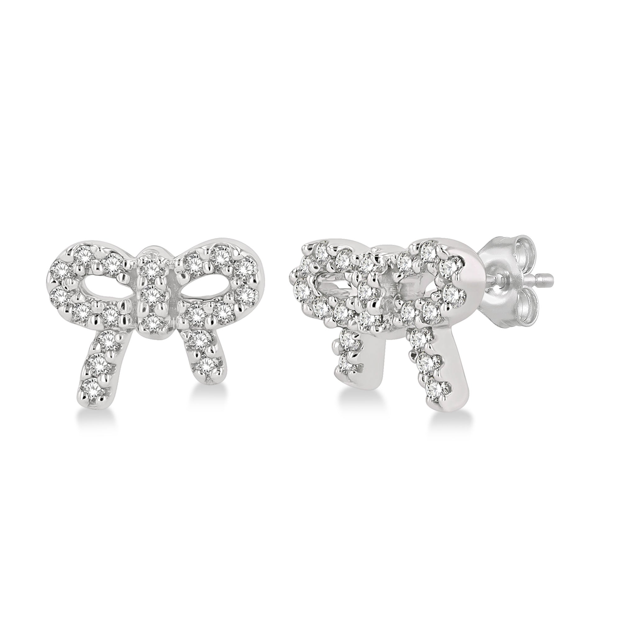 Tied in Light Diamond Stud Earrings