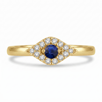 Sapphire Gaze Diamond Evil Eye Ring