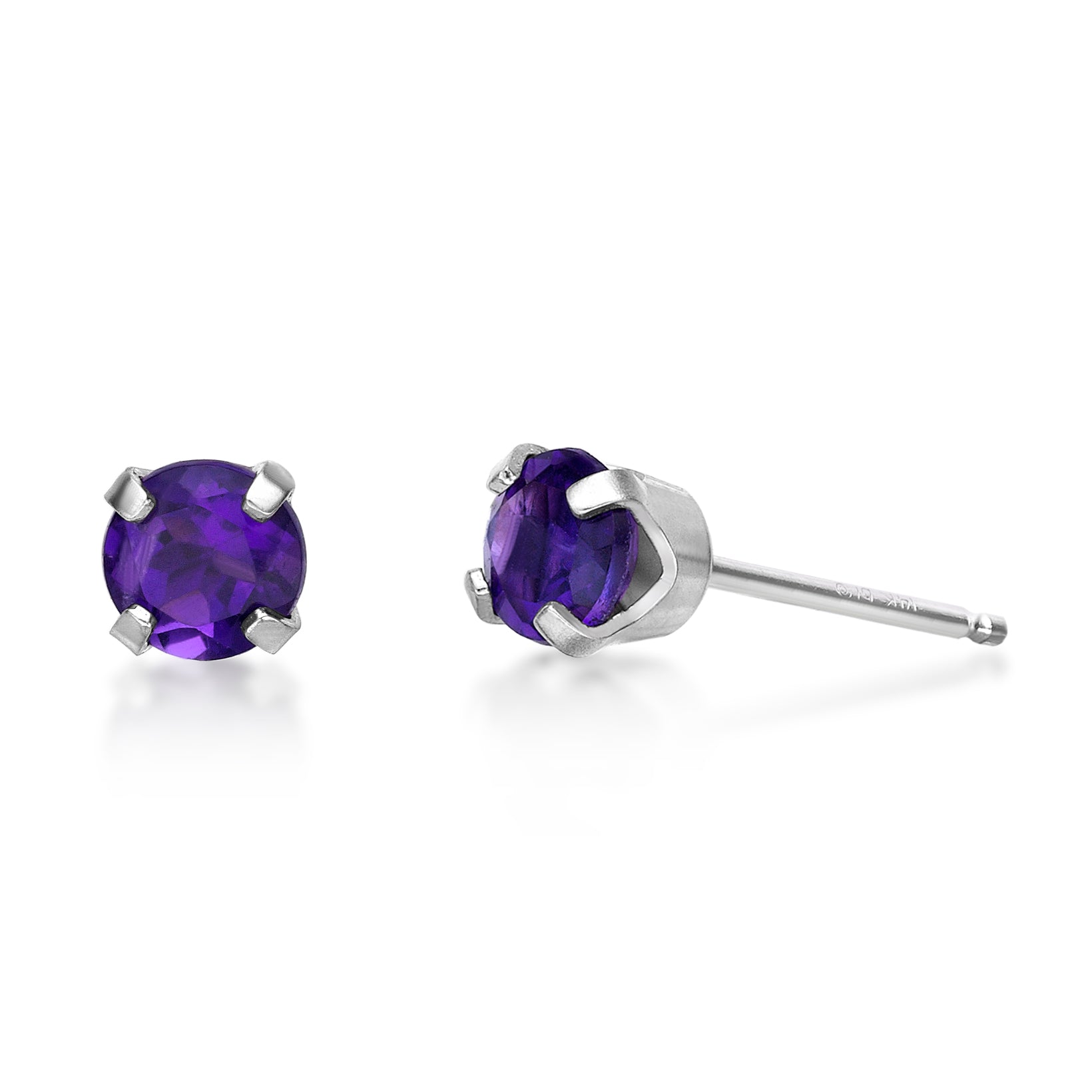 Orchid Amethyst 4mm Stud Earrings
