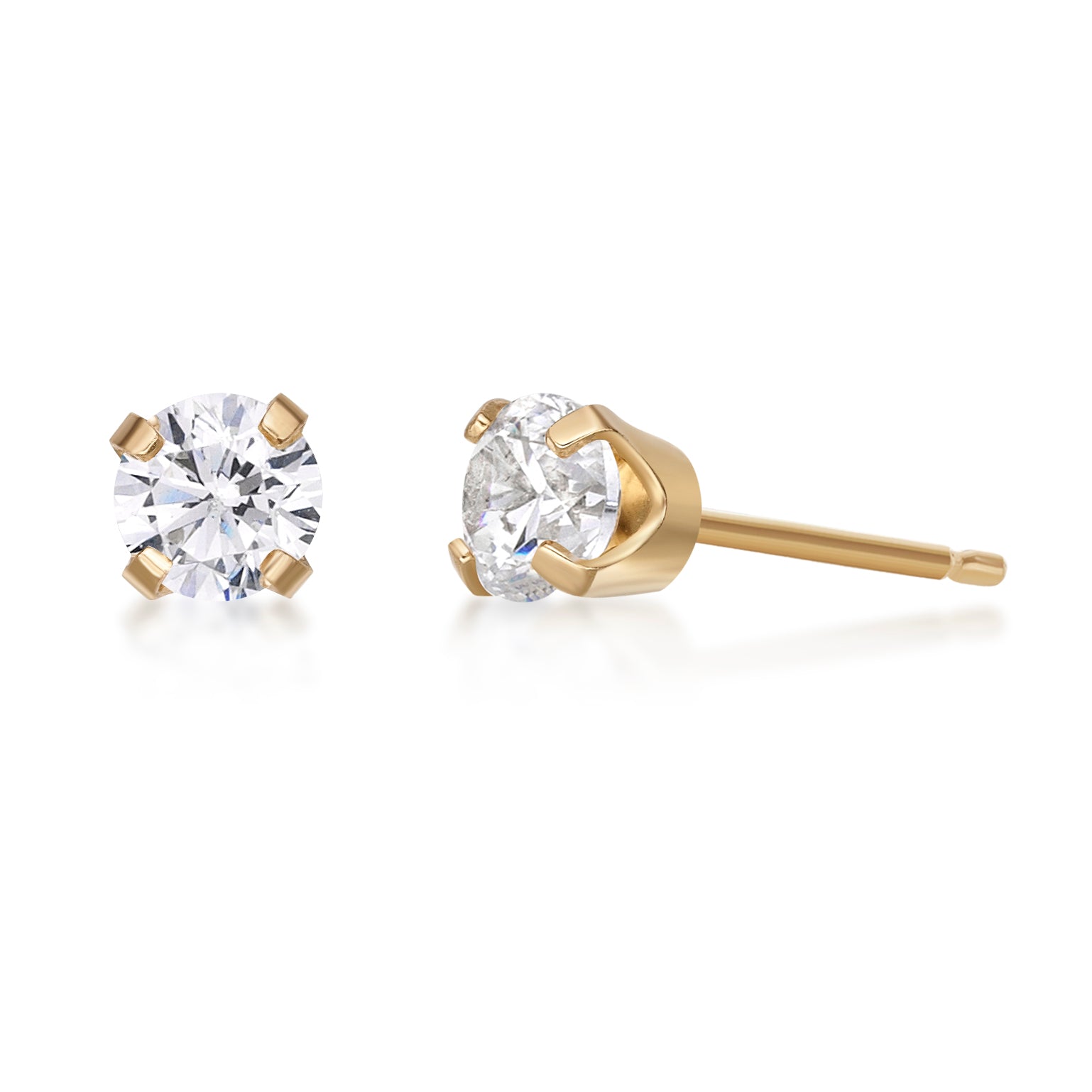 Genuine White Topaz Stud Earrings