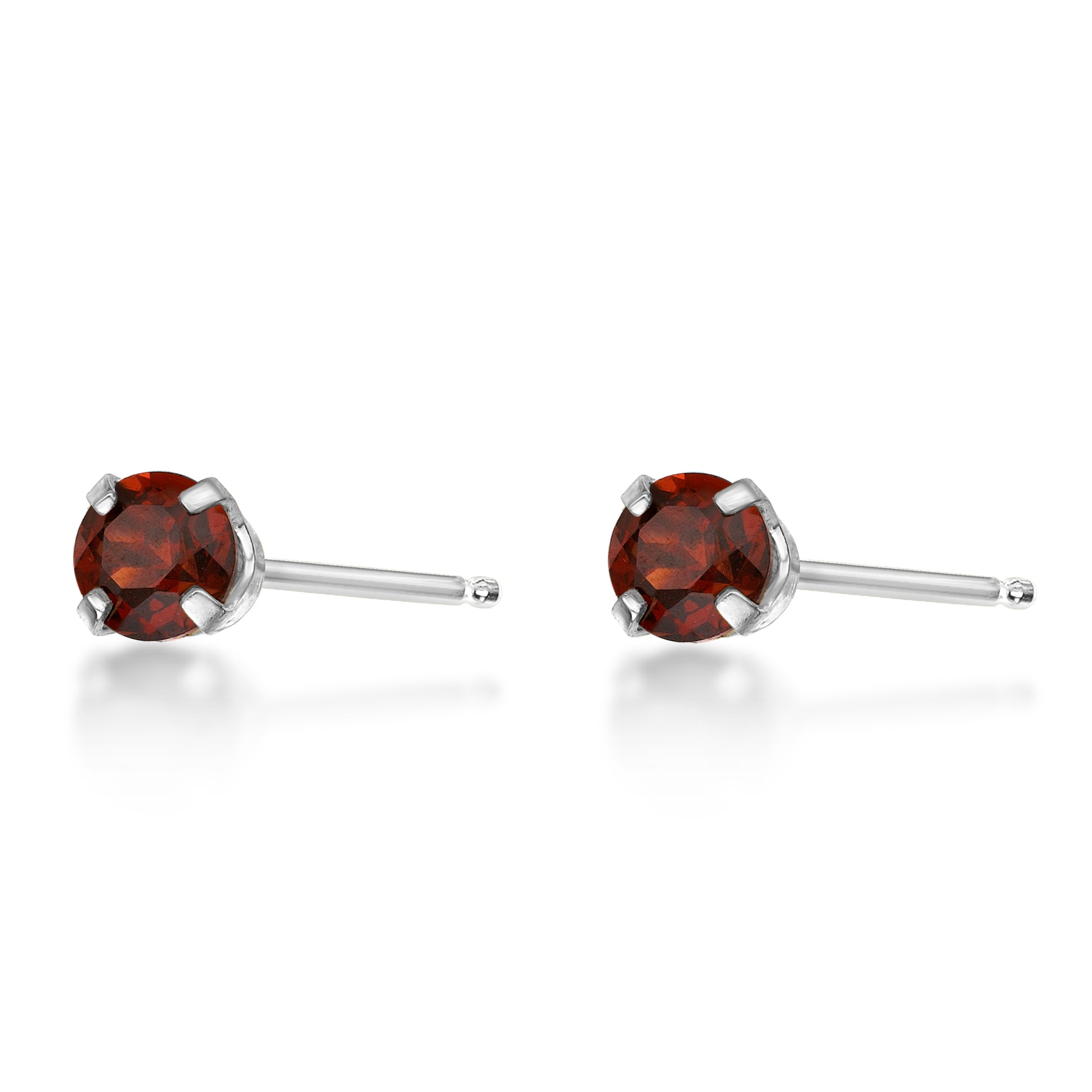 Crimson Ember Garnet 10K Stud Earrings