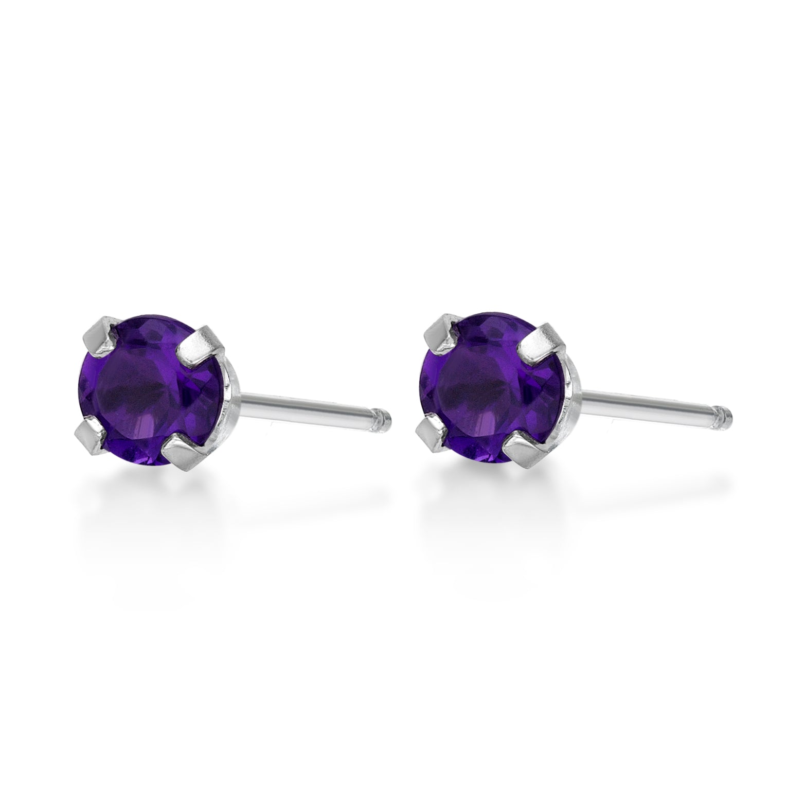 Violet Flame Amethyst 10K Stud Earrings
