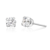 Genuine White Topaz Stud Earrings