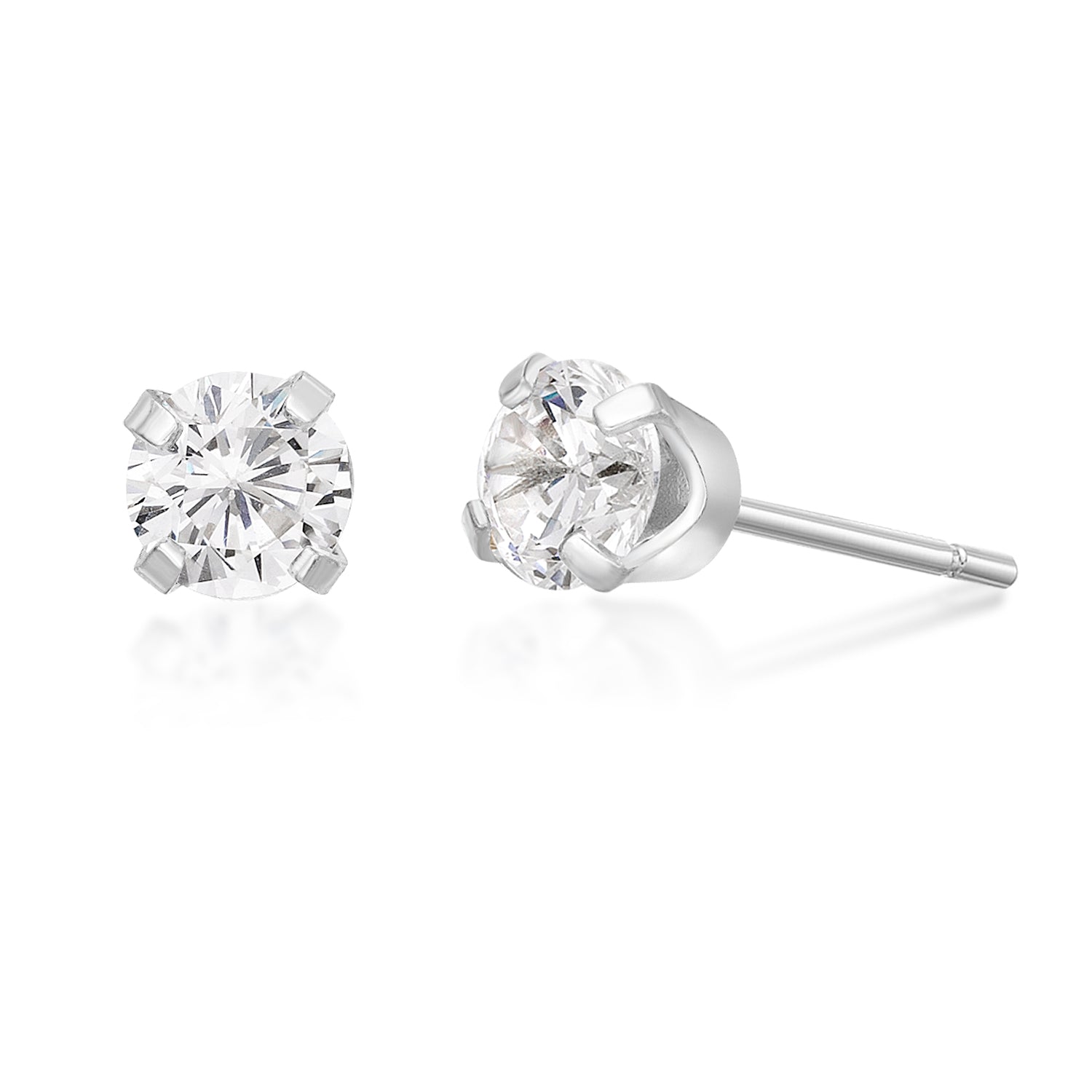 Genuine White Topaz Stud Earrings