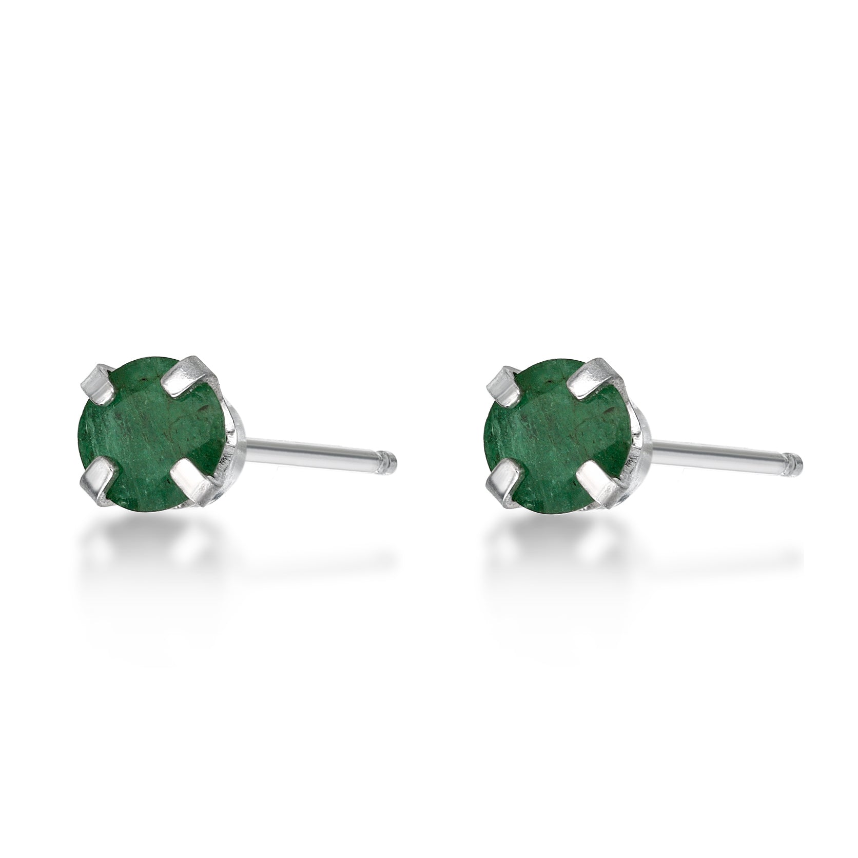 Emerald Radiance 10K Stud Earrings