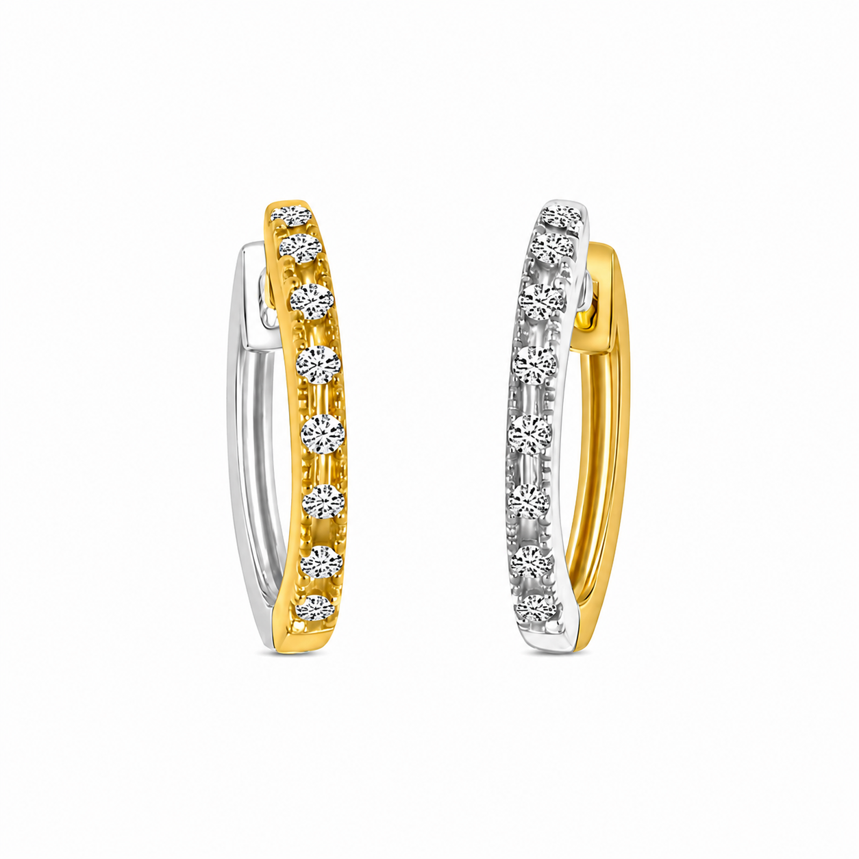Golden Flip Diamond Huggies