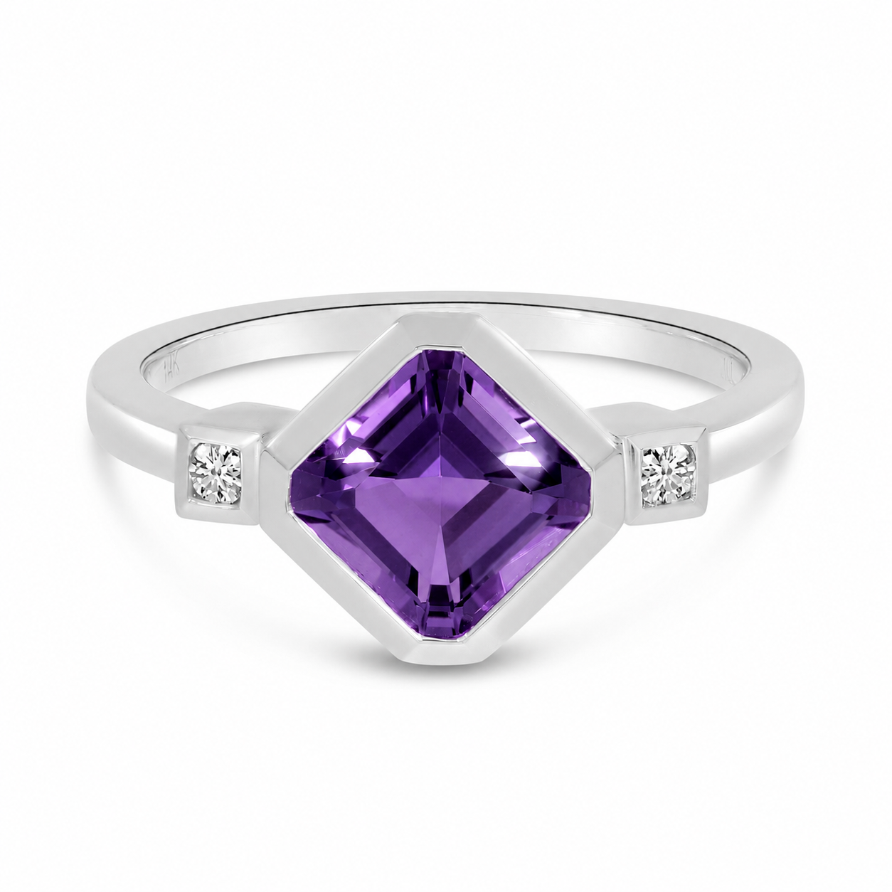 Amethyst Axis Diamond Ring