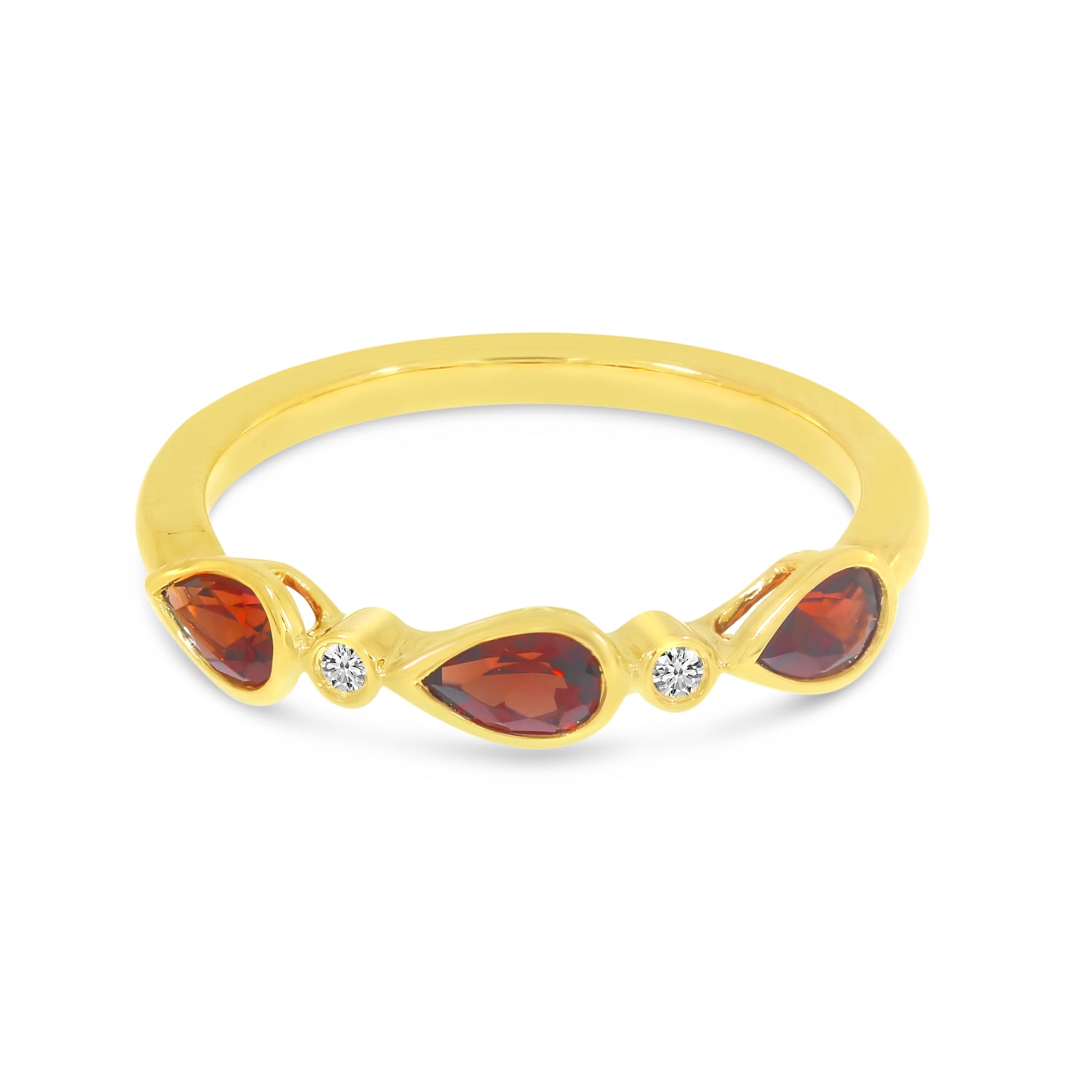 Garnet Trilogy Diamond Band