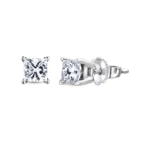 10K Princess Cut "Fine" Diamond Stud Earrings