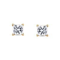 Signature Princess Cut Diamond Stud Earrings