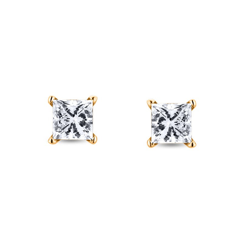 Signature Princess Cut Diamond Stud Earrings