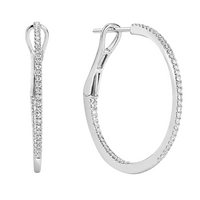 Slim Cassic Diamond Hoop Earrings