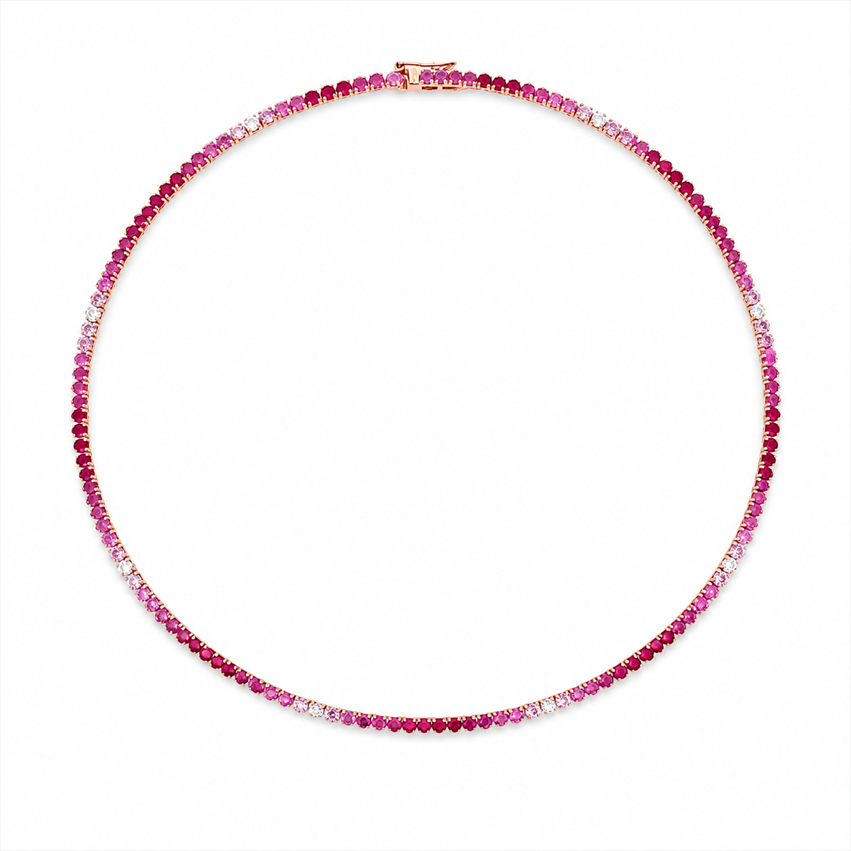 Rosé Ombre Diamond Tennis Necklace