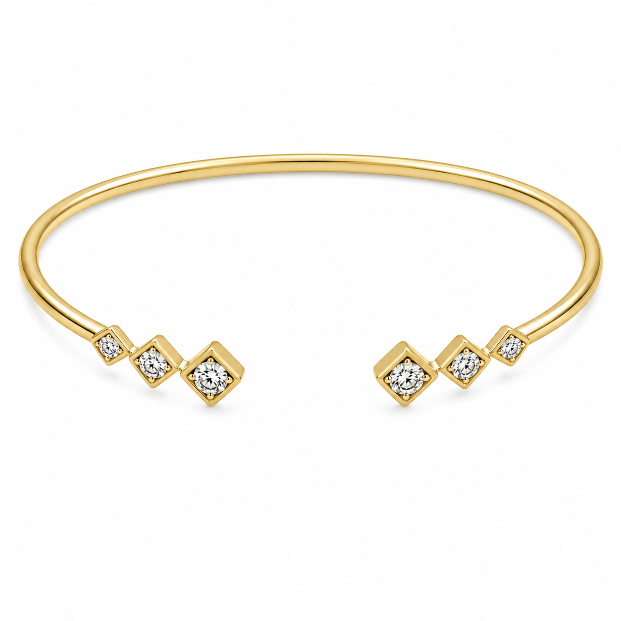 Diamond Step Flex Bangle