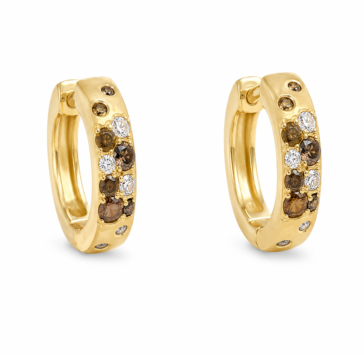 Moonshadow Diamond Huggie Earrings