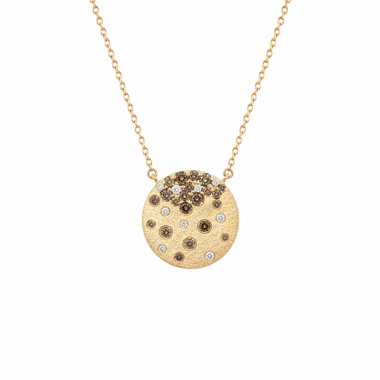 Moonshadow Diamond Disc Necklace