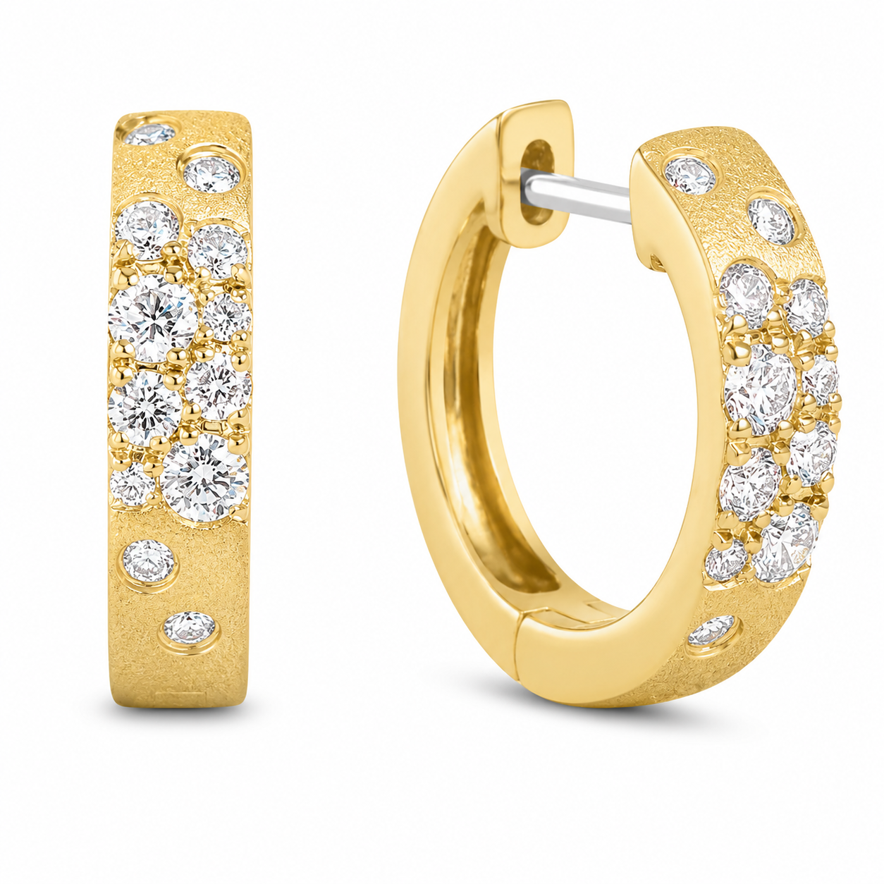 Diamond Stardust Huggie Earrings