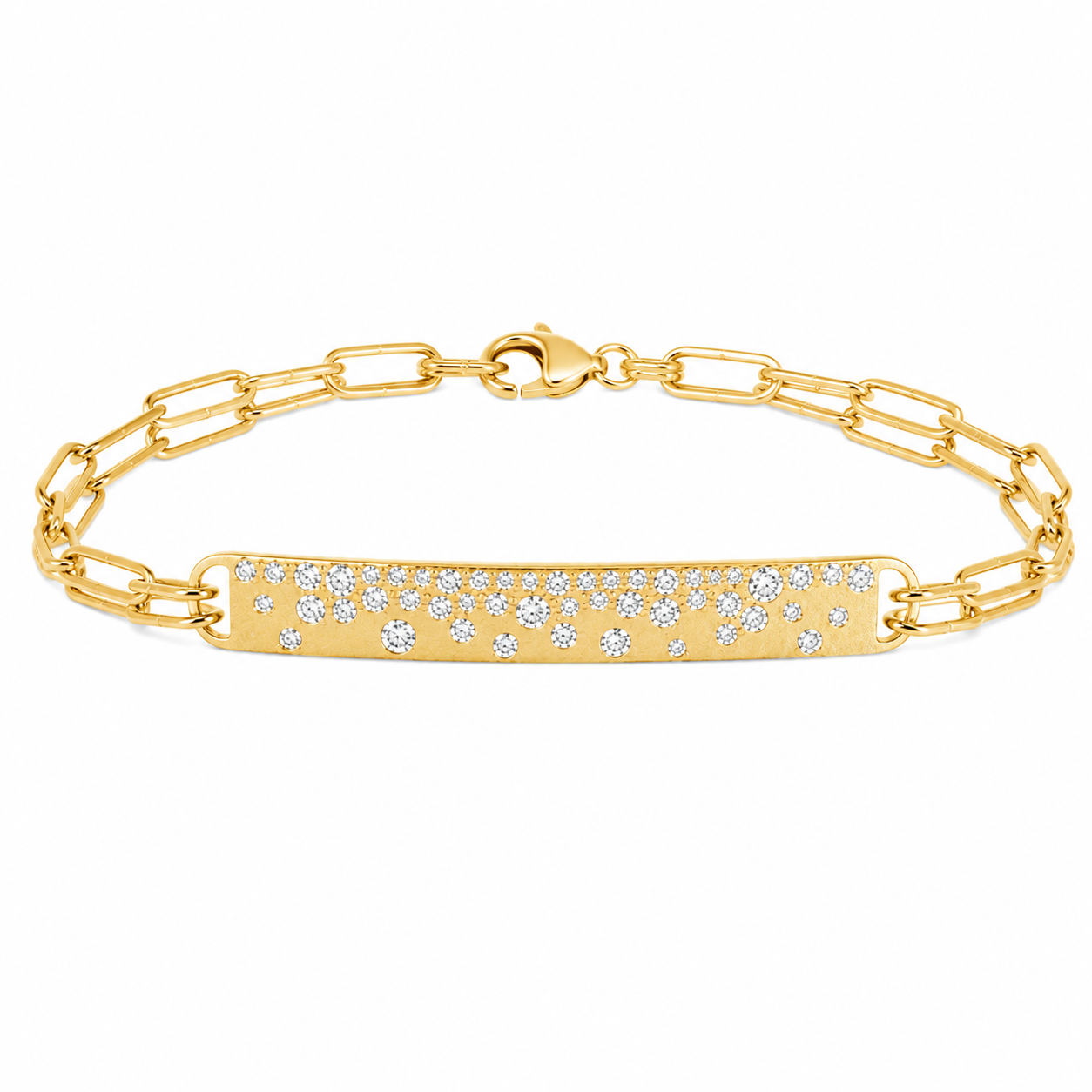 Diamond Stardust Bar Paperclip Bracelet