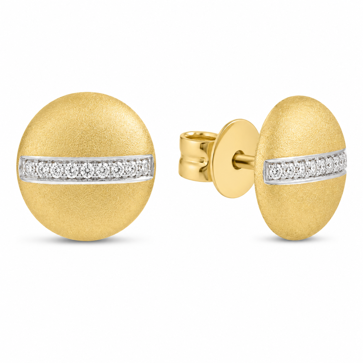 Satin Line Diamond Stud Earrings