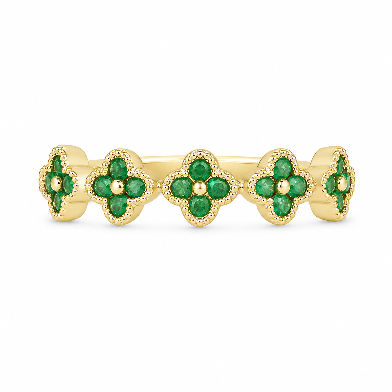 Emerald Floret Ring