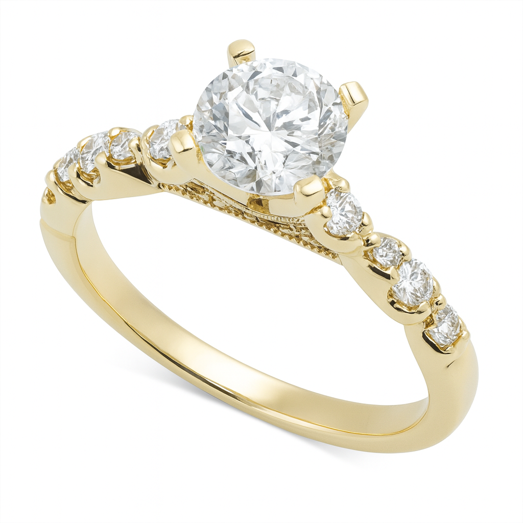 Love Story® Gilded Whisper Round Diamond Semi Mounting Engagement Ring