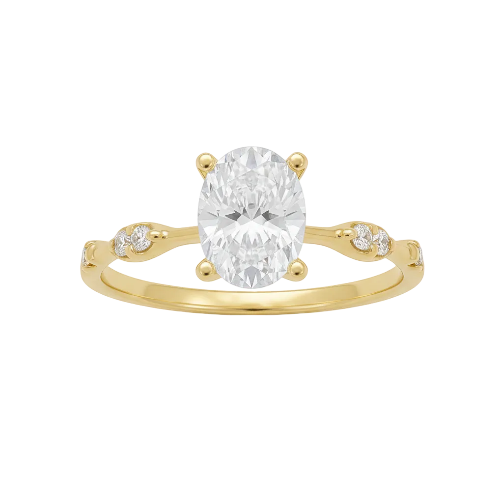 Love Story® Whispered Path Oval Diamond Semi Mounting Engagement Ring