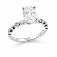 Love Story® Oval Whisper Diamond Semi Mounting Engagement Ring