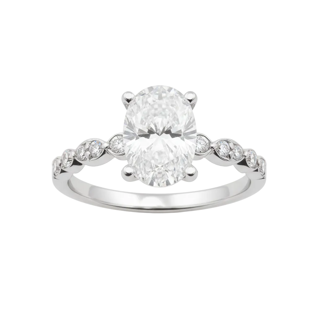 Love Story® Oval Whisper Diamond Semi Mounting Engagement Ring