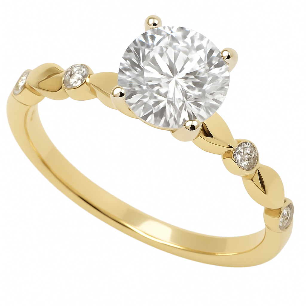 Love Story® Round Petal Path Diamond Semi Mounting Engagement Ring