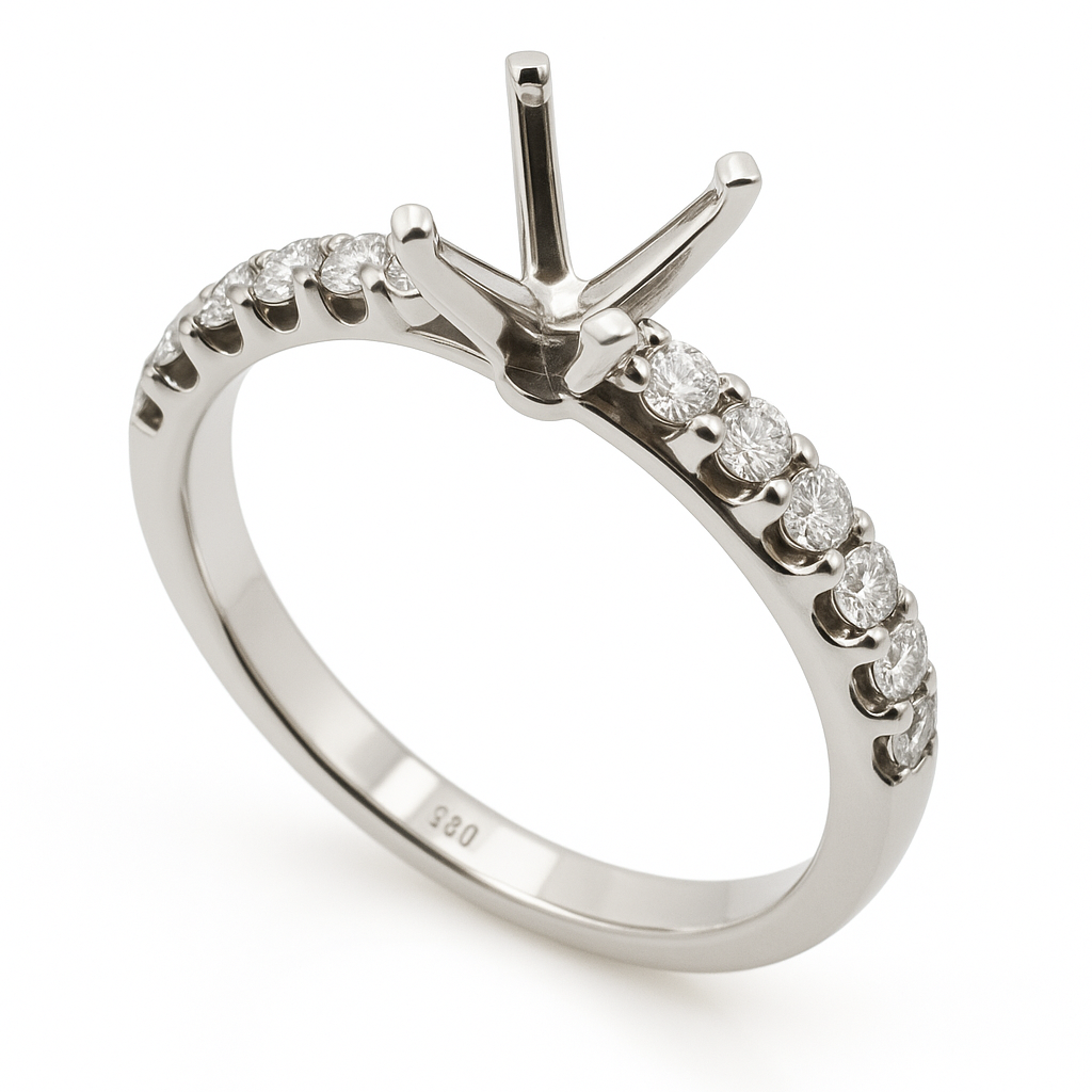 Love Story® Whispered Vine Oval Diamond Semi Mounting Engagement Ring