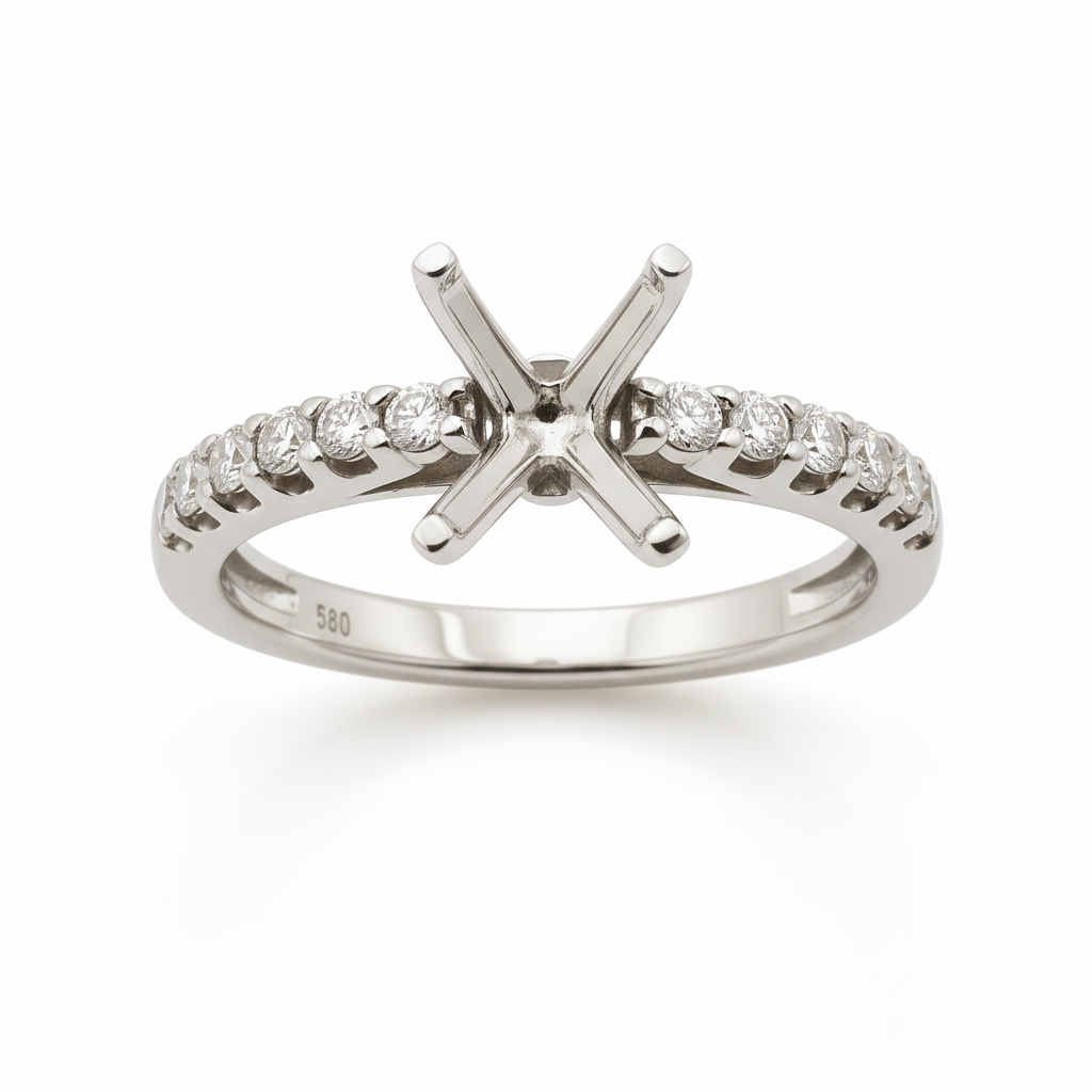 Love Story® Whispered Vine Oval Diamond Semi Mounting Engagement Ring