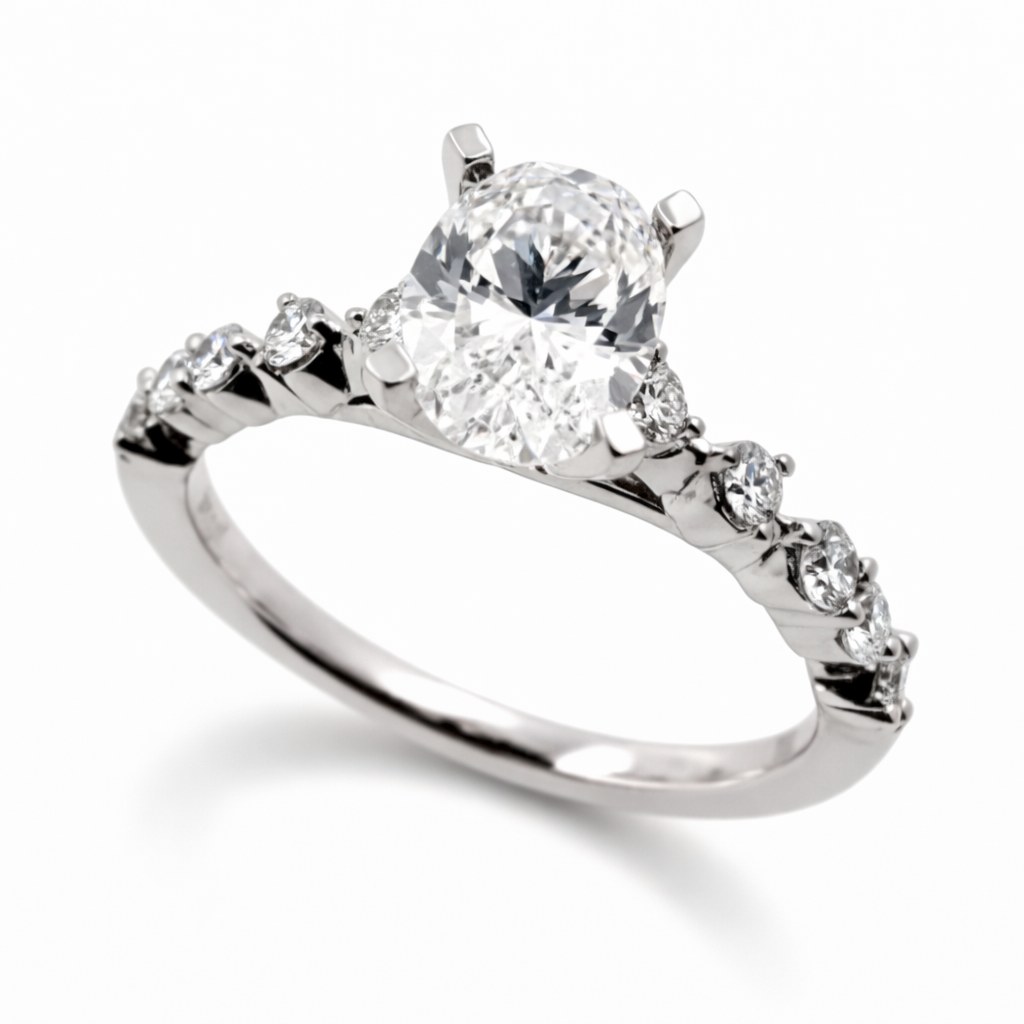 Love Story® Laurel Embrace Oval Diamond Semi Mounting Engagement Ring