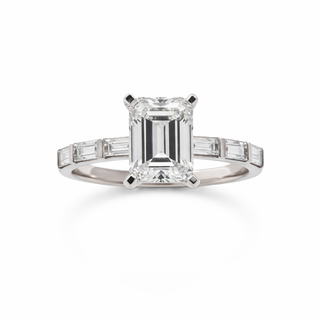 Love Story® Emerald Cut Diamond Semi Mounting Engagement Ring
