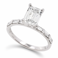Love Story® Emerald Cut Diamond Semi Mounting Engagement Ring