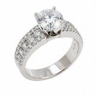 Love Story® Trio Path Round Diamond Semi Mounting Engagement Ring