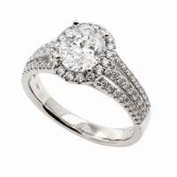 Love Story® Trio Path Oval Diamond Semi Mounting Engagement Ring