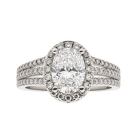 Love Story® Trio Path Oval Diamond Semi Mounting Engagement Ring