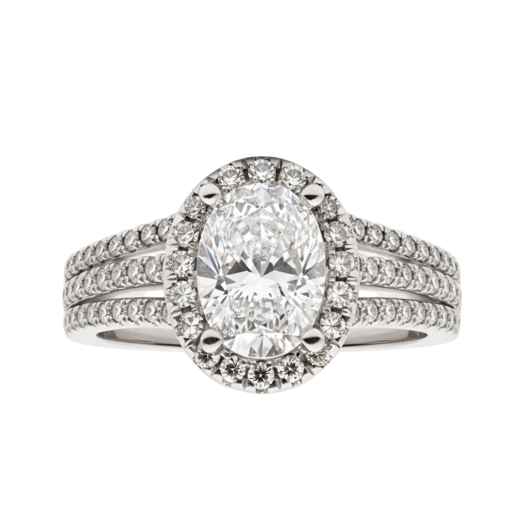 Love Story® Trio Path Oval Diamond Semi Mounting Engagement Ring