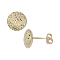 SolarPulse Diamond-Cut Button Stud Earrings