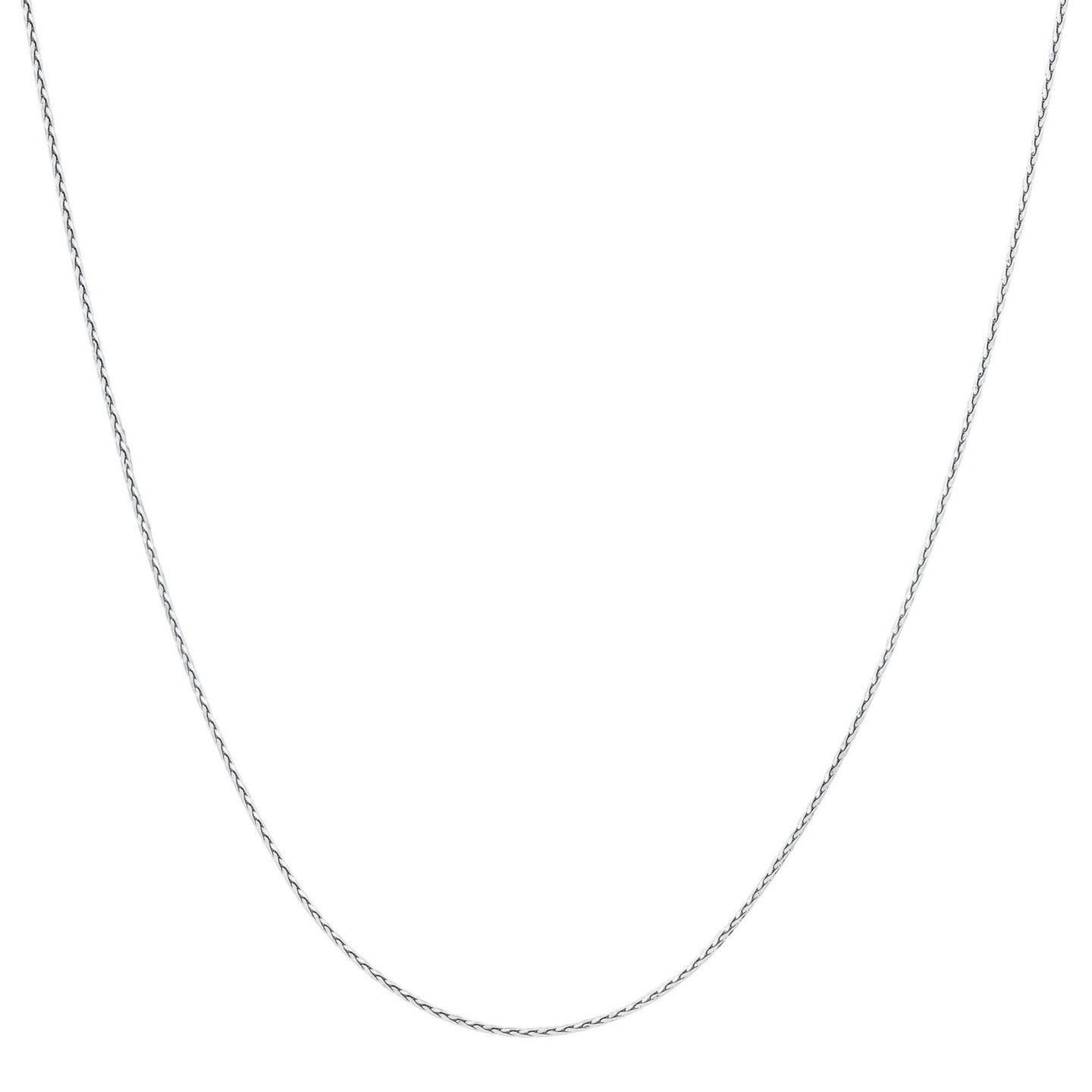 18" .8MM White Gold Wheat Chain