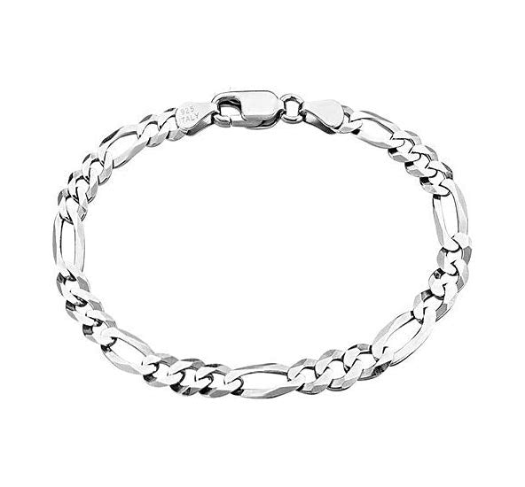 8.5" 3.75MM Silver Figaro Bracelet