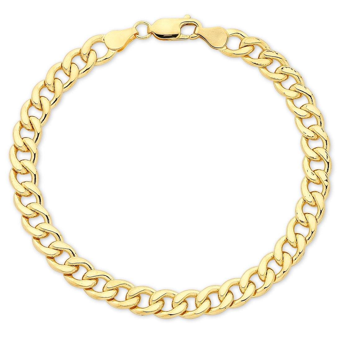9" 8.2MM Gold Curb Bracelet