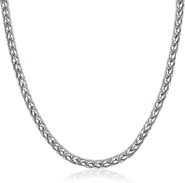 24" 4.4MM White Gold Franco Chain