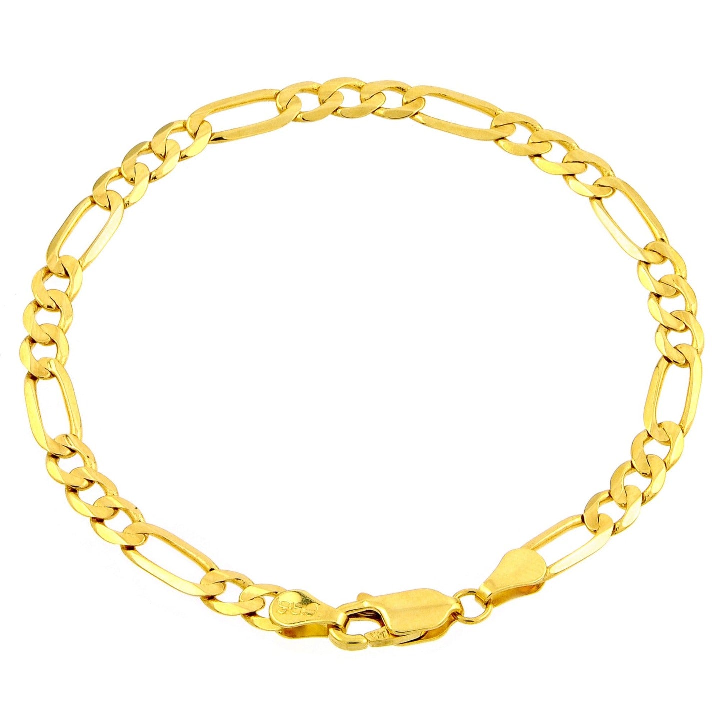 8.5" 3.4MM Yellow Gold Figaro Bracelet