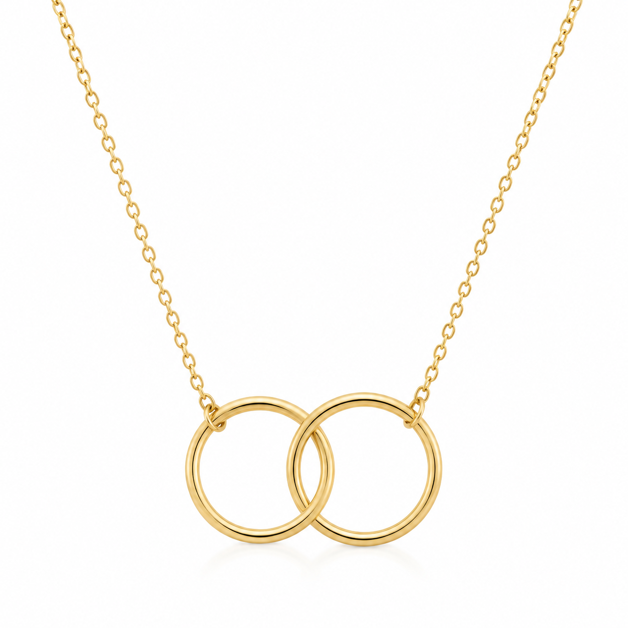 Linked in Gold Circle Necklace